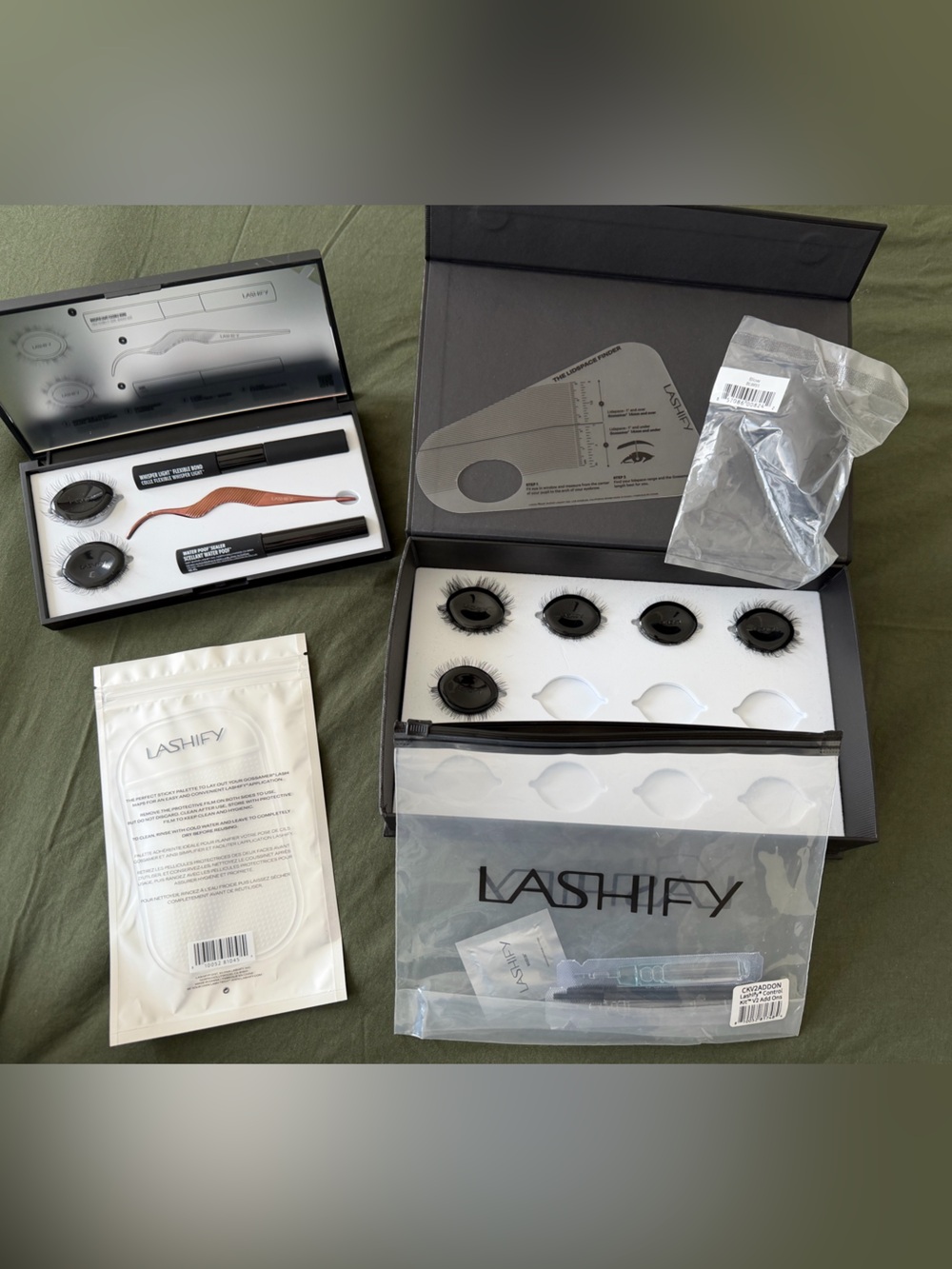 LASHIFY Magnetic Eyelash Set w/ lash map, blow dry tool, and 7 unused lash sets!